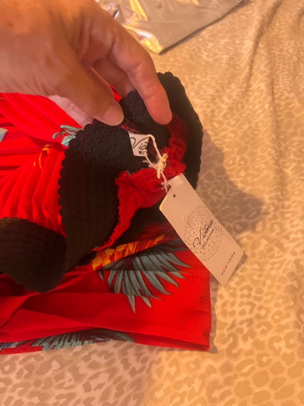 Vasari Red Floral Smocked skirt